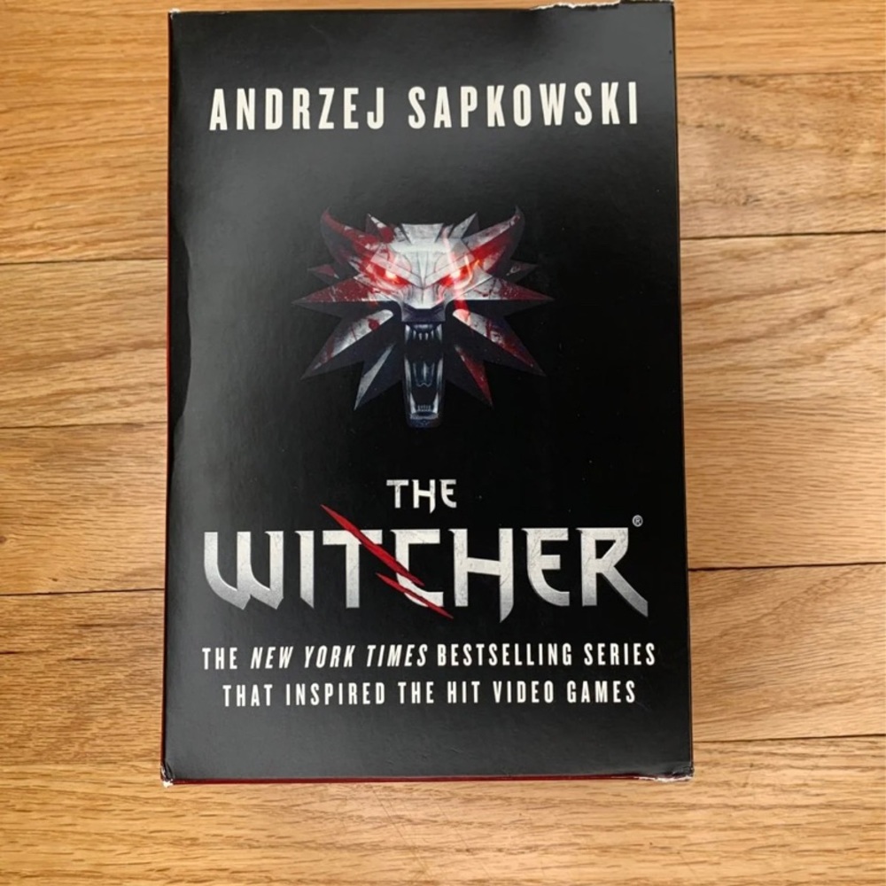 the witcher books. “Blood of Elves” “The Time of Contempt” “Baptism of Fire”